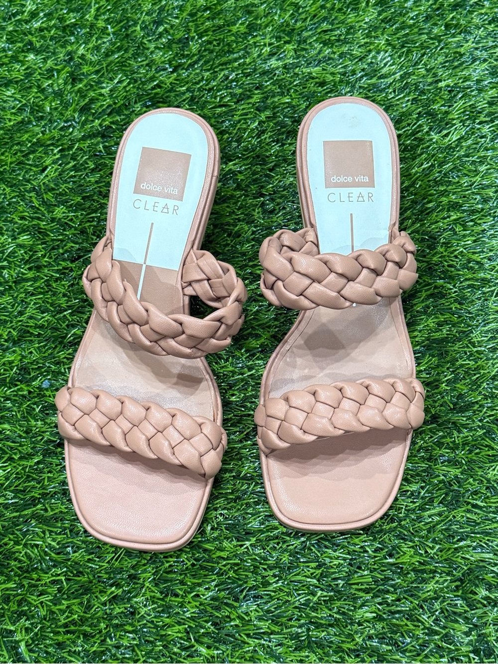 DOLCE VITA BEIGE BRAIDED STRAPPY SLIDE SLIP ON SANDALS WOMENS US SZ 9
